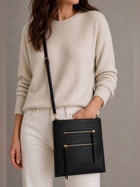 Botkier Chelsea Pebbled Leather Crossbody Bag With Gold Hardware.